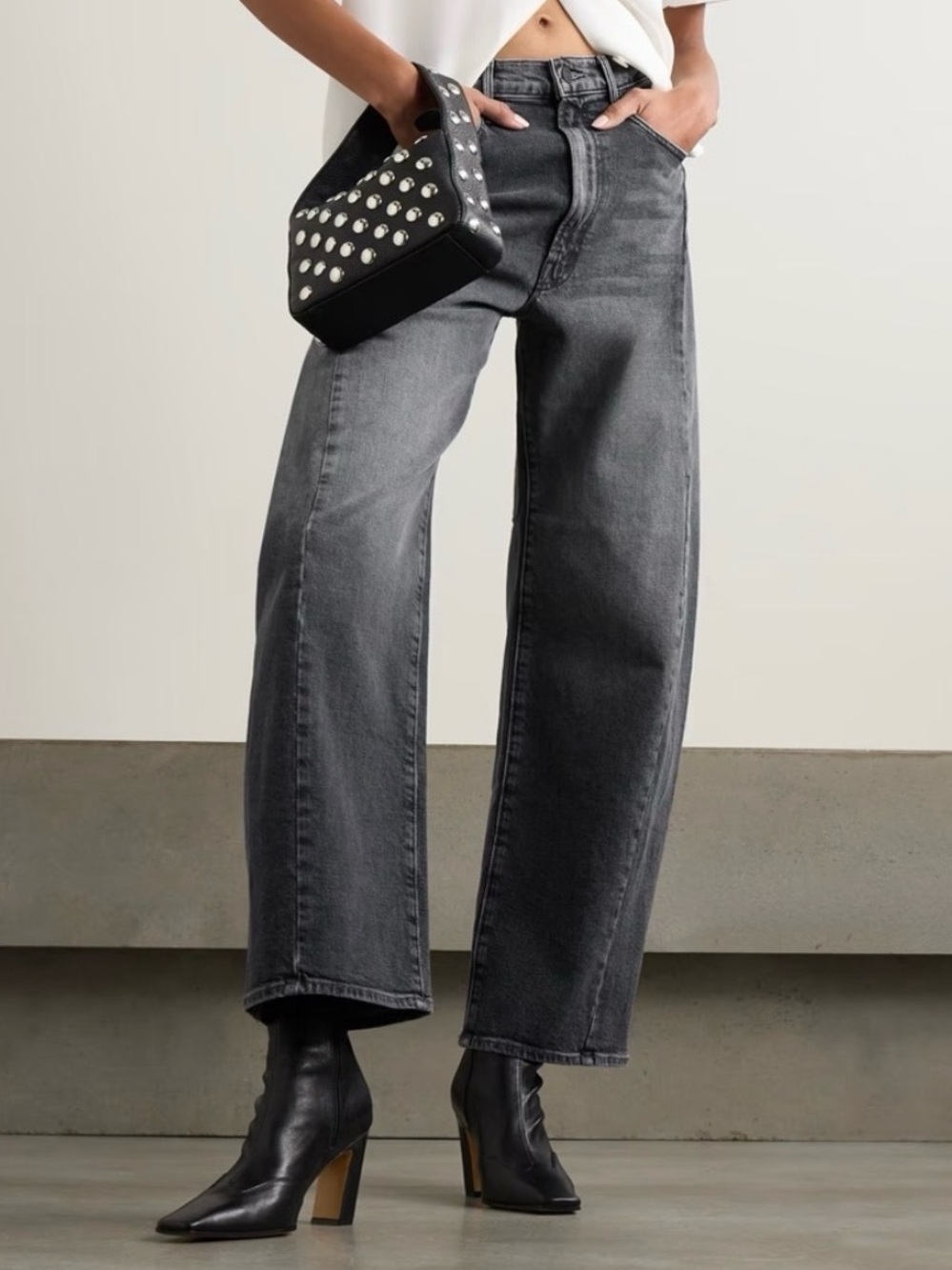 MOTHER SUPERIOR Jeans Half-Pipe Flood Outta Sight Washed Charcoal Gray Size 27 - Picture 2 of 16